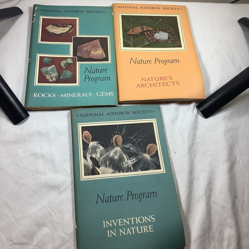 Audubon Nature Program Books Lot of 3 Rocks Inventions